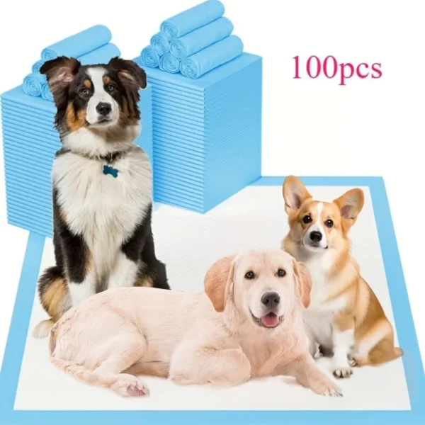 100Pcs Super Absorbent Disposable Pet Urine Pads for Large Breeds.