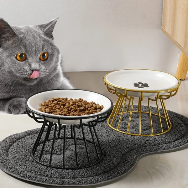 1pcs Ceramic Cat Food Bowl Wide  Safe Pets Water Food Bowls