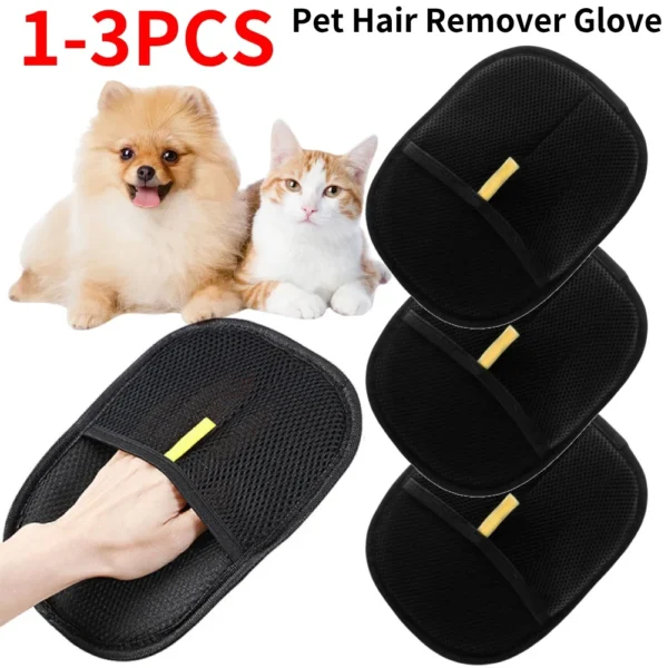Pet Grooming Deshedding Glove pet hair remover equipment.